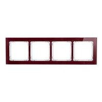 Karlik Deco Ramka 4-krotna - efekt szkła (ramka: bordowa; spód: biały)