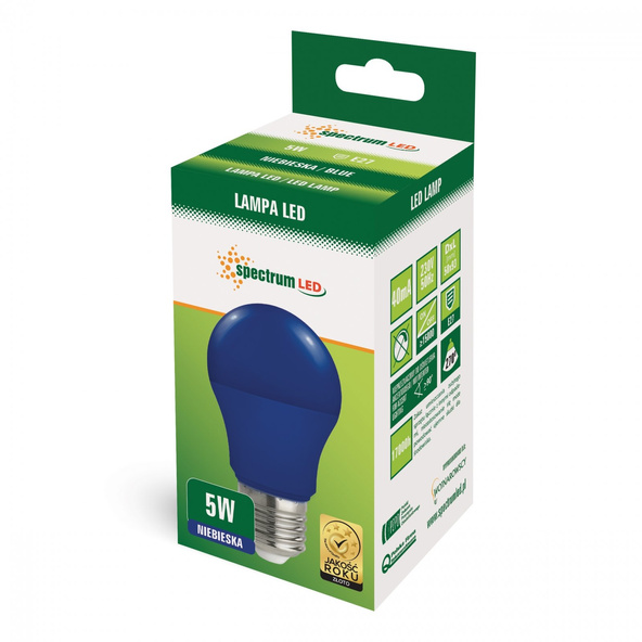 Spectrum żarówka led 5W E27 niebieska