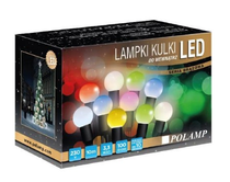POLAMP Lampki choinkowe led kulki białe CW 10mb białe zimne