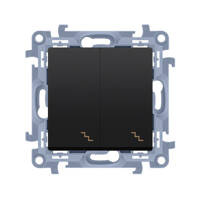 Łącznik schodowy podwójny SIMON 10 czarny