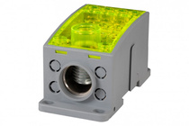 Blok rozdzielczy LKN 400A (1x185 / 4x16 - 2x35,1x25,4x16,4x10) - żółty Al/Cu