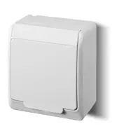 Gniazdo pojedyncze hermetyczne 0321-02 białe IP44 n/t Hermes