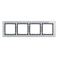 Karlik Deco Ramka uniwersalna 4-krotna - efekt szkła ramka: szara; spód: czarny