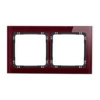 Karlik Deco Ramka 2-krotna - efekt szkła (ramka: bordowa; spód: grafit)