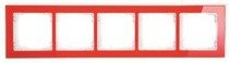 Karlik Deco Ramka uniwersalna 5-krotna - efekt szkła (ramka: czerwona; spód: bia