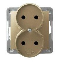 Ospel IMPRESJA złoty Gniazdo podwójne b/u do ramki