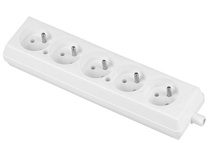 Gniazdo przedłużacza pięciokrotne białe