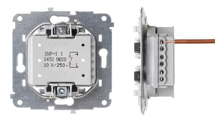 Karlik MINI szary mat 27MGPR-2Z Gniazdo podwójne do ramki