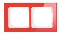 Karlik Deco Ramka uniwersalna 2-krotna - efekt szkła ramka: czerwona; spód: biały