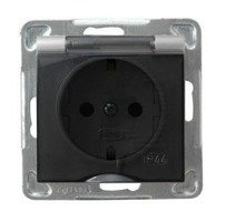 Ospel IMPRESJA Gniazdo bryzgoszczelne z uziemieniemschuko IP-44 wieczko przezroc