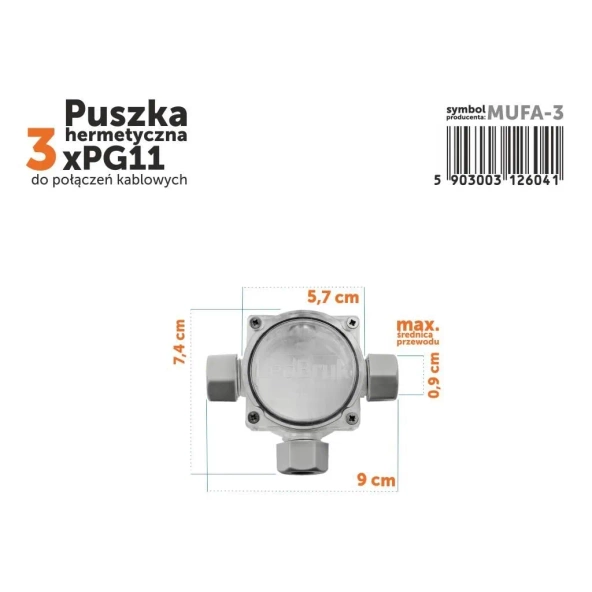 Puszka do ziemi, ogrodów i trawników IP67 MUFA-3