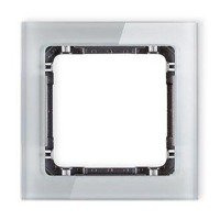 Karlik Deco Ramka uniwersalna 1-krotna - efekt szkła ramka: szara; spód: grafit