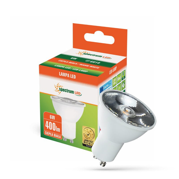 Żarówka LED GU10 6W ciepła 10st z soczewką