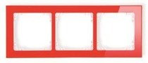 Karlik Deco Ramka uniwersalna 3-krotna - efekt szkła (ramka: czerwona; spód: bia