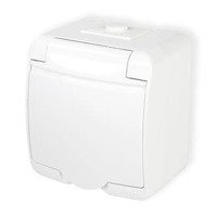 JUNIOR biały Gniazdo hermetyczne natynkowe pojedyncze IP54