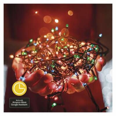 EMOS GoSmart lampki choinkowe 120LED 12m, RGB, czarny przewód, 64 programów, IP44, WiFi