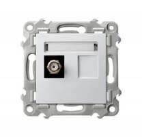 Ospel Szafir biały Gniazdo antenowe typu "F" pojedyncze