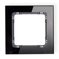 Karlik Deco Ramka 1-krotna - efekt szkła (ramka: czarna; spód: grafit)