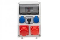 Rozdzielnica budowlana erbetka 9 modułów IP44 32A/5P,16A/5P, 2x230V, lewo-prawo CAJA