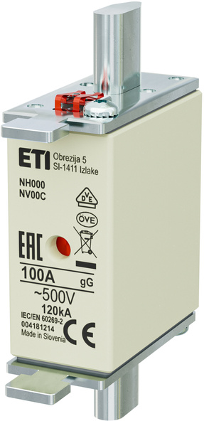 Wkładka bezpiecznikowa NH00C 100A gG 500V WT-00C