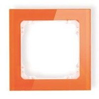 Karlik Deco Ramka uniwersalna 1-krotna - efekt szkła (ramka: pomarańczowa; spód: