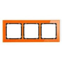Karlik Deco Ramka uniwersalna 3-krotna - efekt szkła (ramka: pomarańczowa; spód:
