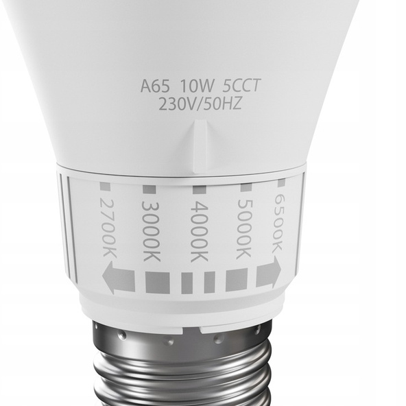 Żarówka LED 10W E27 CCT 5 barw światła 2700K-6500K Spectrum