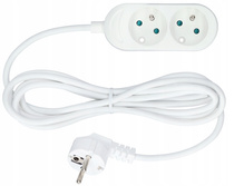 Przedłużacz 2 gniazda 1,5mb z przewodem 3x1mm biały