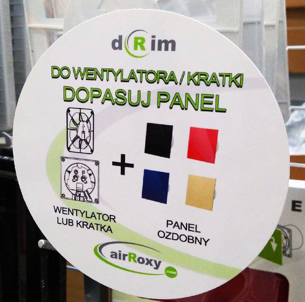 Panel AirRoxy do wentylatora szklany czarny mat