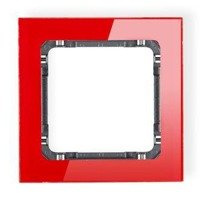 Karlik Deco Ramka uniwersalna 1-krotna - efekt szkła (ramka: czerwona; spód: gra