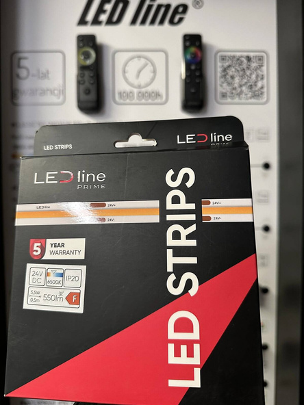 Taśma led COB ciągłe światło PRIME 800lm/1m 24V 6500K zimna 8W