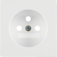 Berker Q.1 Q.3 plakietka do gniazda z uziemieniem, biały, aksamit