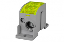 Blok rozdzielczy LKN 125A (1x35 / 1x16, 6x16) - żółty Al/Cu