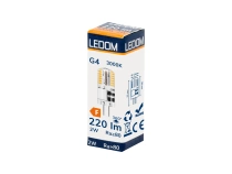Żarówka LED G4 12V DC 2W ciepła LEDOM 220lm