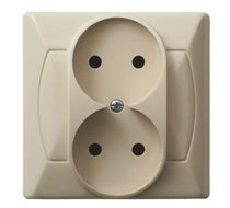 Ospel AKCENT Gniazdo podwójne bez bolca GP-2A/01