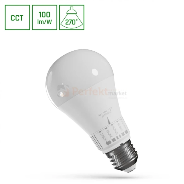 Żarówka LED 10W E27 CCT 5 barw światła 2700K-6500K Spectrum