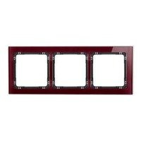 Karlik Deco Ramka 3-krotna - efekt szkła (ramka: bordowa; spód: czarny)