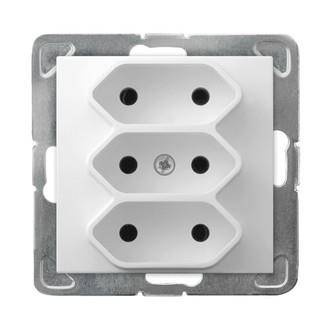 Ospel IMPRESJA biały Gniazdo potrójne EURO