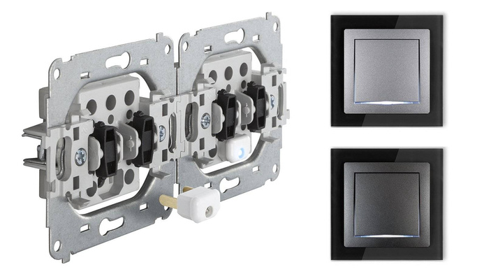 KARLIK Deco srebrny łącznik podwójny krzyżowy 7DWP-66