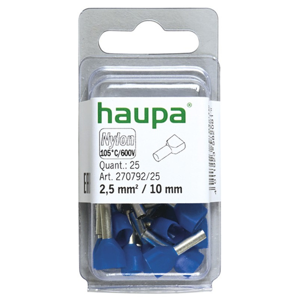 HAUPA Końcówka tulejkowa podwójna TWIN 2,5/10 270792/25/B