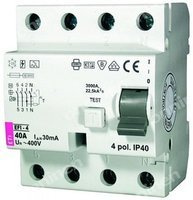 ETI Wyłącznik różnicowo-prądowy 4P 40A EFI6-P4 AC