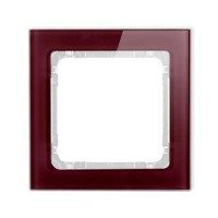 Karlik Deco Ramka 1-krotna - efekt szkła (ramka: bordowa; spód: biały)