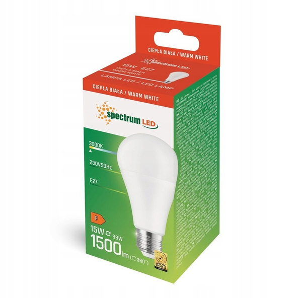 Żarówka LED 15W E27 BARWA CIEPŁA Spectrum