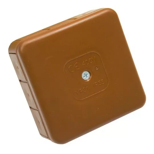 ViPlast puszka natynkowa brązowa IP55 85x85x37 031-02