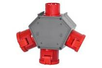 Rozdzielacz siłowy POLYBOX, wtyk odbiornikowy 32A 5p, 3x32A 5P, IP44 F3.0613