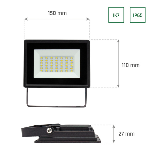 NOCTIS LUX 3 NAŚWIETLACZ 30W NW 230V IP65 czarny