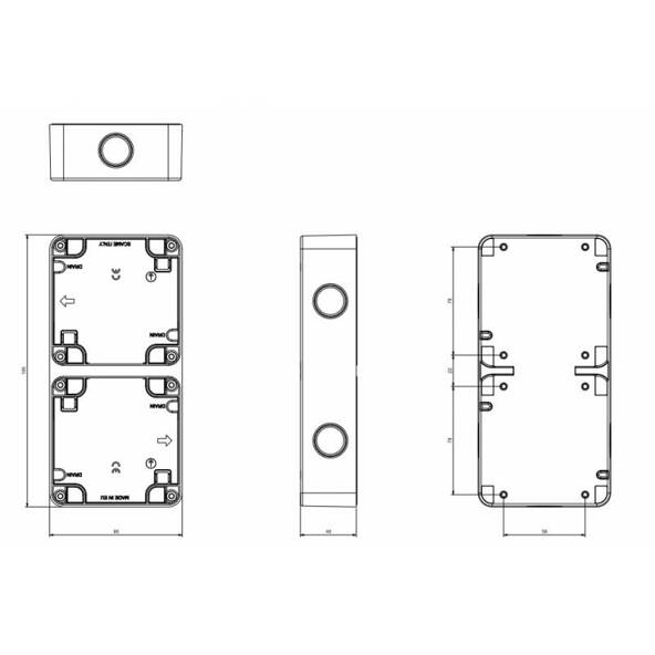 PROTECTA SCAME Puszka podwójna do montażu natynkowego IP66 137.102