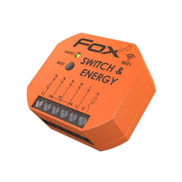 Przekaźnik Wi-Fi do puszki z monitorowaniem sieci F&F FOX 230V SWITCH & ENERGY