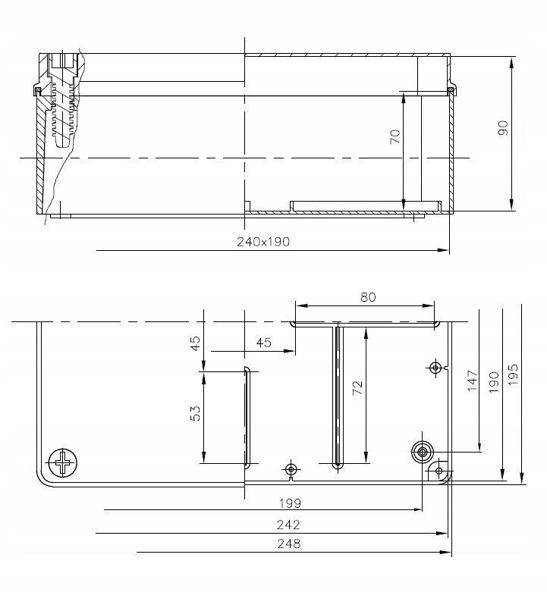 Puszka natynkowa 240x190x90 S-BOX 516 IP65 hermetyczna 